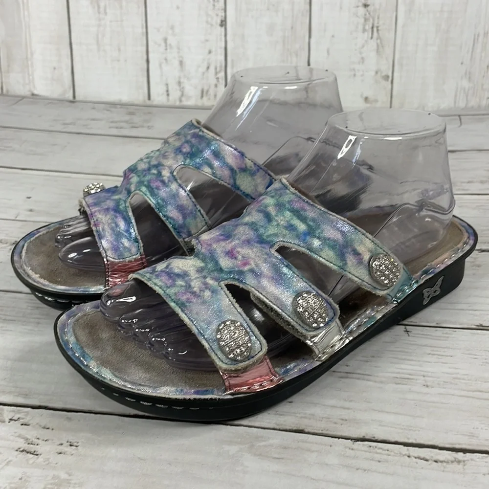 Alegria Venice Impressionista Pastel Watercolor Look Sandals Size 8-8.5